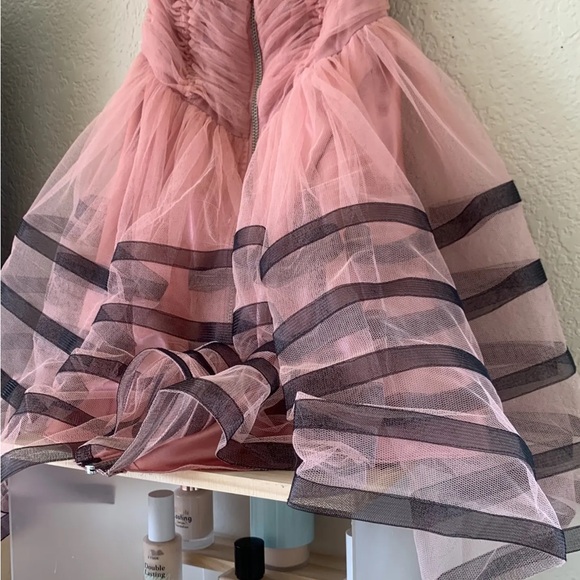 Betsey Johnson Pink Tulle Dress with Black Accents - Picture 4 of 9